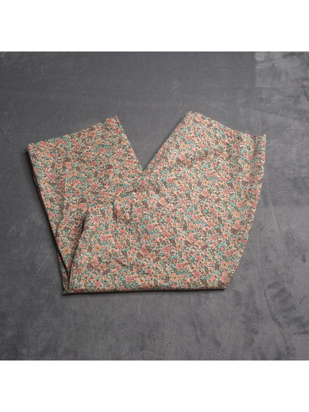 New York & Company Pink and Green Floral Ankle Pants